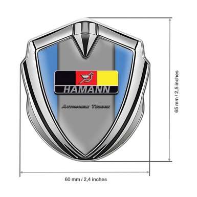 Hamann Metal Emblem Self Adhesive Silver Blue Base German Motif