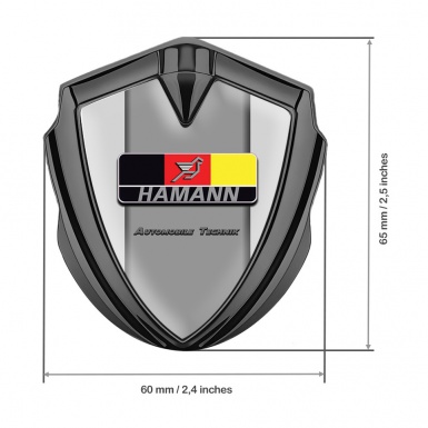 Hamann Fender Emblem Badge Graphite Grey Base German Motif