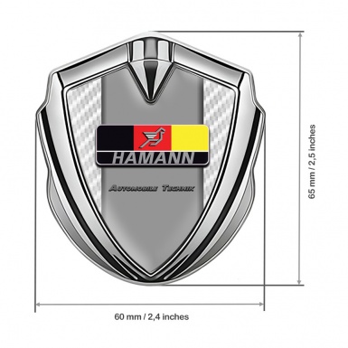 Hamann Domed Emblem Badge Silver White Carbon German Motif