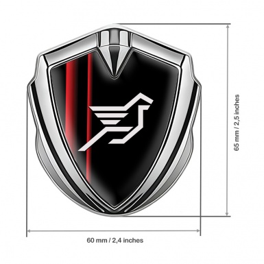 Hamann Emblem Fender Badge Silver Crimson Stripes Pegasus Logo
