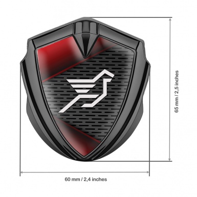 Hamann Metal Emblem Self Adhesive Graphite Red Fragments Pegasus Logo