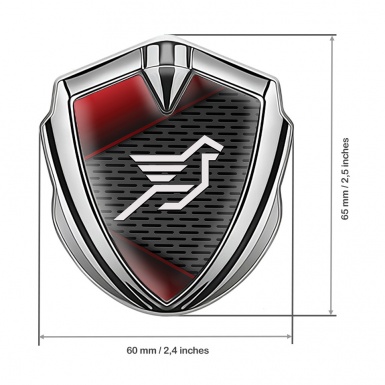 Hamann Metal Emblem Self Adhesive Silver Red Fragments Pegasus Logo