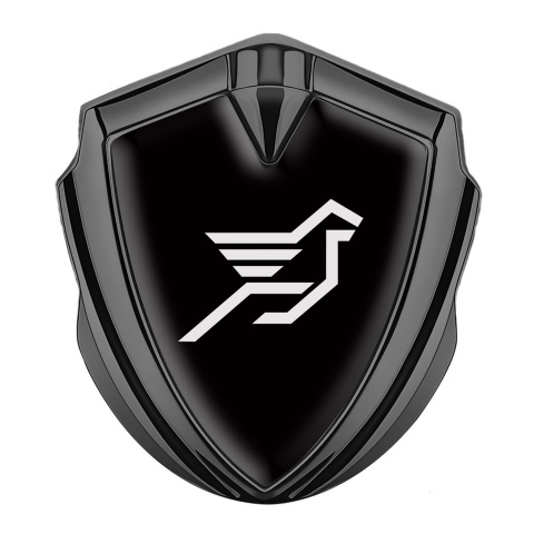 Hamann Fender Emblem Badge Graphite Pure Black Print Pegasus Logo