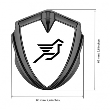 Hamann Emblem Self Adhesive Graphite Pure White Print Pegasus Logo