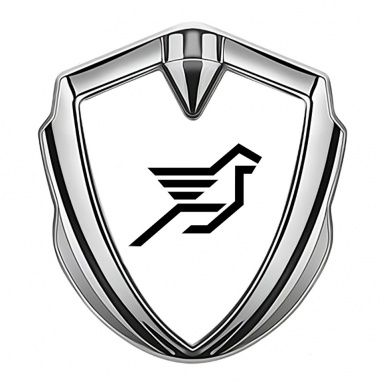 Hamann Emblem Self Adhesive Silver Pure White Print Pegasus Logo