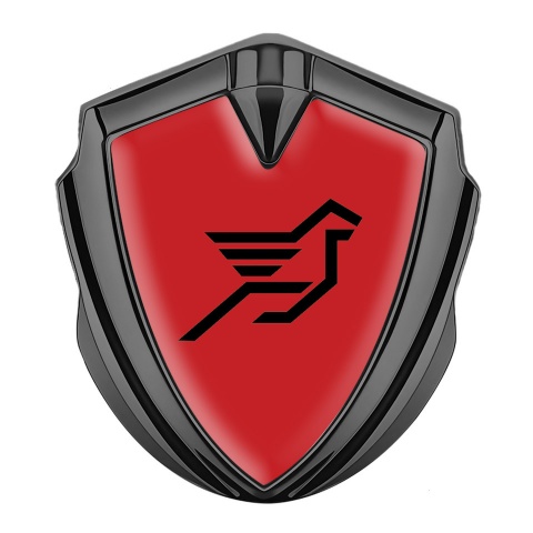Hamann Metal Emblem Badge Graphite Crimson Print Pegasus Logo Edition