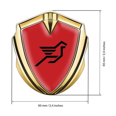 Hamann Metal Emblem Badge Gold Crimson Print Pegasus Logo Edition
