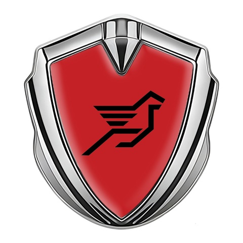 Hamann Metal Emblem Badge Silver Crimson Print Pegasus Logo Edition