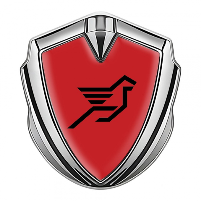 Hamann Metal Emblem Badge Silver Crimson Print Pegasus Logo Edition