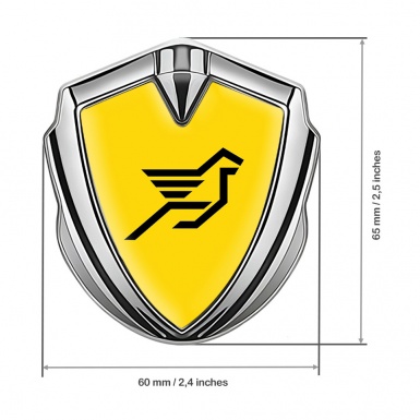 Hamann Domed Emblem Badge Silver Yellow Print Pegasus Logo Edition