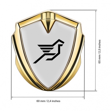 Hamann Bodyside Domed Emblem Gold Grey Base Black Pegasus Logo