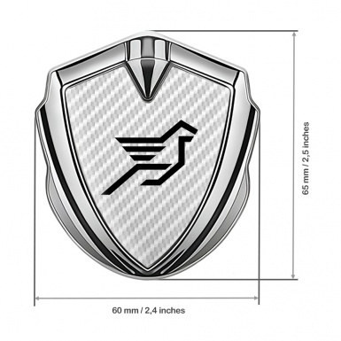 Hamann Emblem Metal Badge Silver White Carbon Black Pegasus Logo