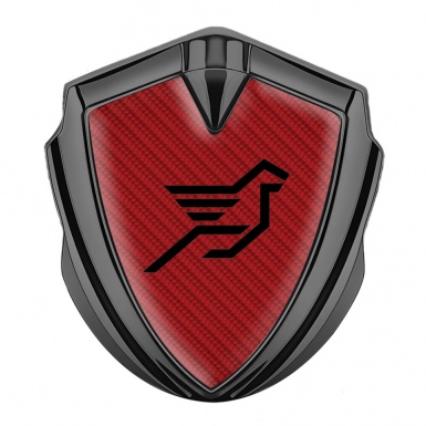 Hamann 3d Emblem Badge Graphite Red Carbon Black Pegasus Logo