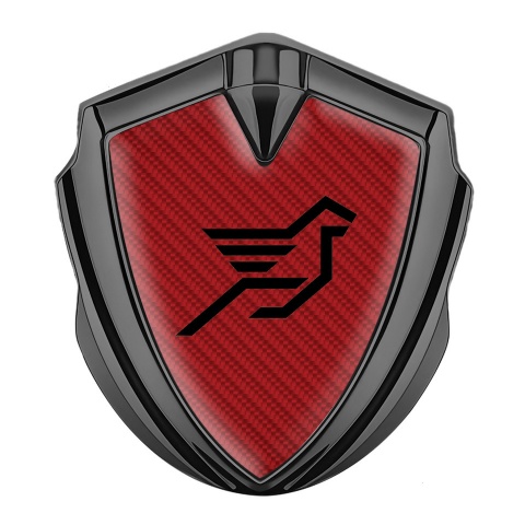 Hamann 3d Emblem Badge Graphite Red Carbon Black Pegasus Logo