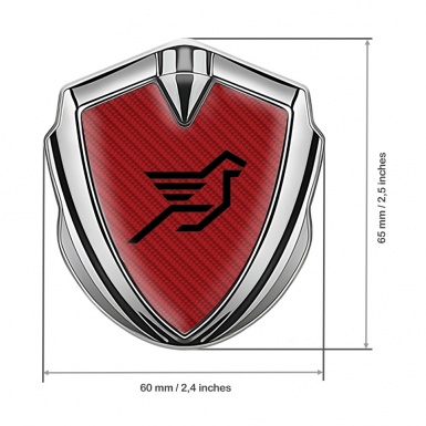 Hamann 3d Emblem Badge Silver Red Carbon Black Pegasus Logo