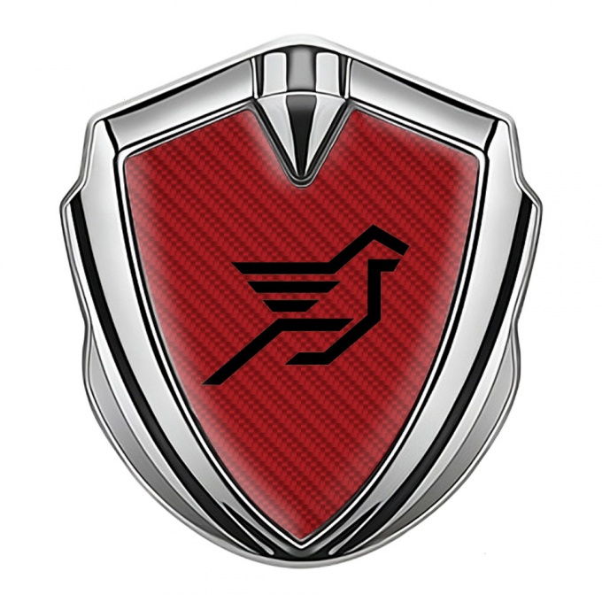 Hamann 3d Emblem Badge Silver Red Carbon Black Pegasus Logo