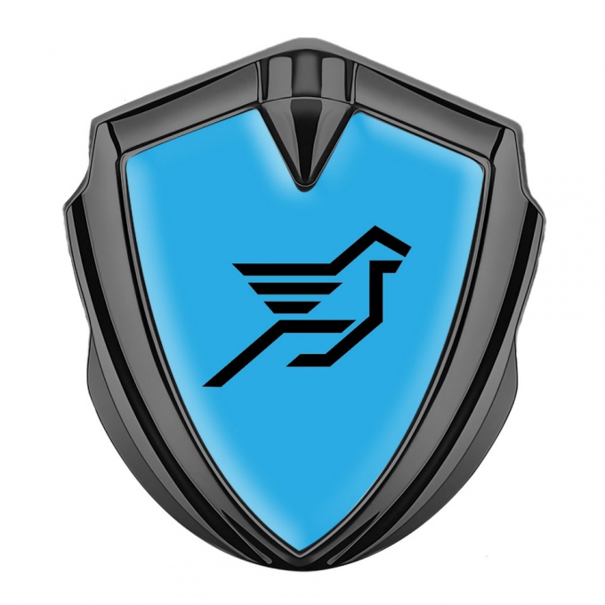 Hamann Silicon Emblem Graphite Sky Blue Base Black Pegasus Logo