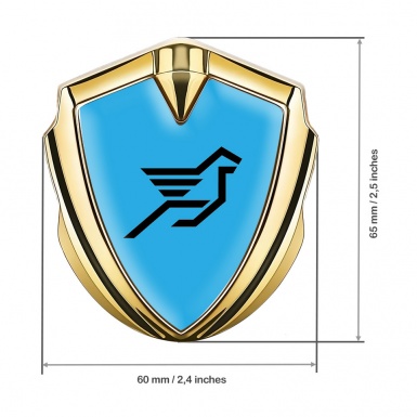 Hamann Silicon Emblem Gold Sky Blue Base Black Pegasus Logo