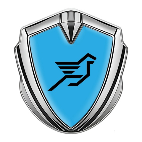 Hamann Silicon Emblem Silver Sky Blue Base Black Pegasus Logo