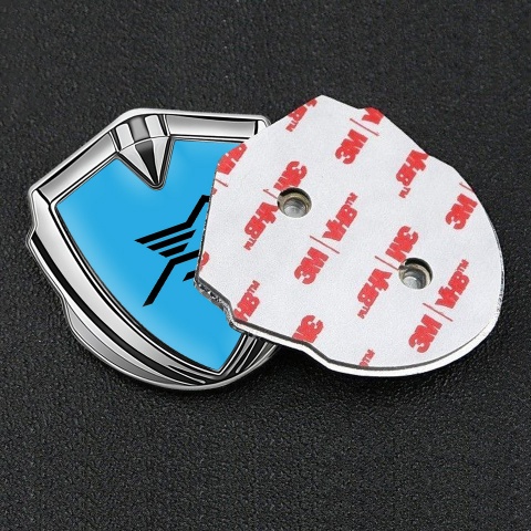 Hamann Silicon Emblem Silver Sky Blue Base Black Pegasus Logo