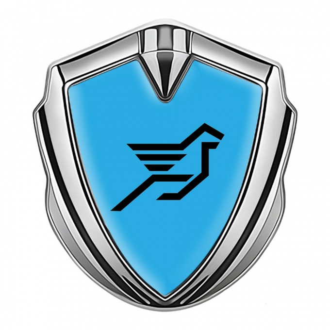 Hamann Silicon Emblem Silver Sky Blue Base Black Pegasus Logo