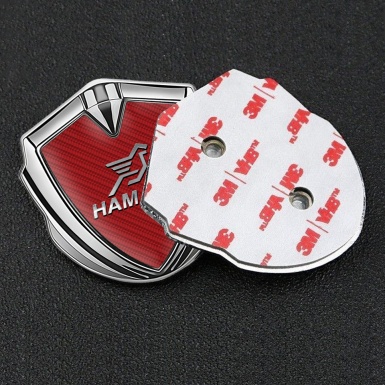 Hamann Metal Domed Emblem Silver Red Carbon Chrome Pegasus Logo