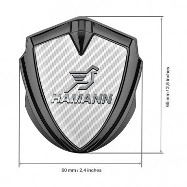 Hamann Badge Self Adhesive Graphite White Carbon Chrome Pegasus Logo