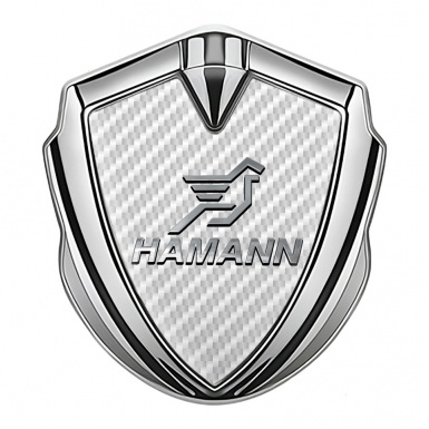 Hamann Badge Self Adhesive Silver White Carbon Chrome Pegasus Logo