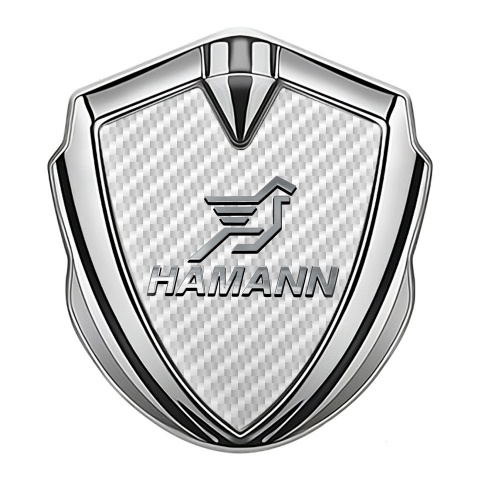 Hamann Badge Self Adhesive Silver White Carbon Chrome Pegasus Logo