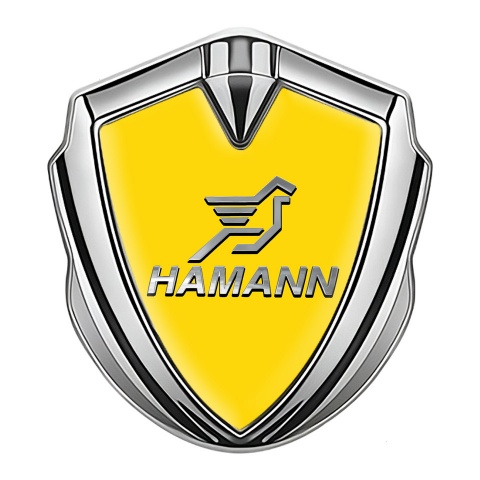 Hamann Metal Emblem Self Adhesive Silver Yellow Base Chrome Pegasus Logo