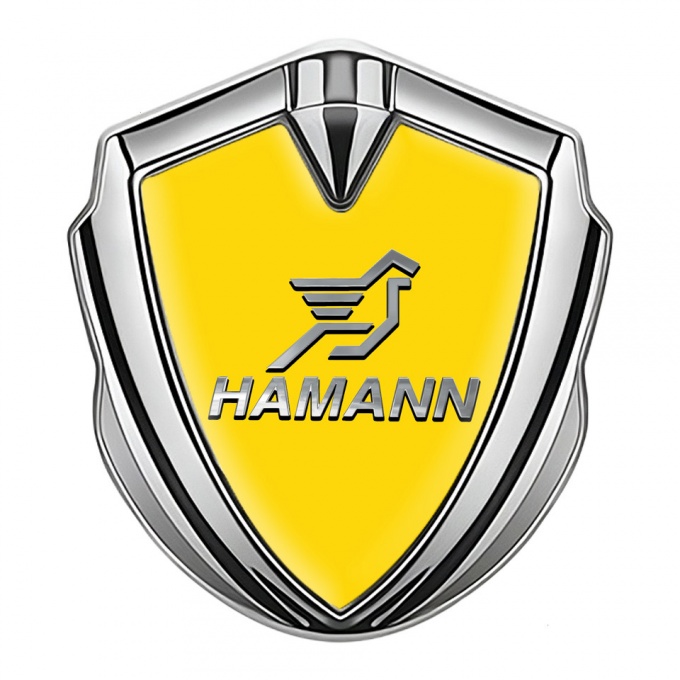 Hamann Metal Emblem Self Adhesive Silver Yellow Base Chrome Pegasus Logo