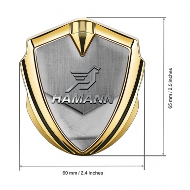 Hamann Badge Self Adhesive Gold Stone Texture Chrome Pegasus Logo