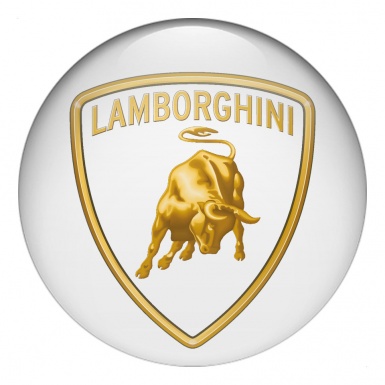 Lamborghini Silicone Emblem Stickers for Center Caps White Design