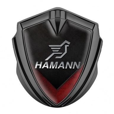 Hamann Emblem Badge Self Adhesive Graphite Red Wings Chrome Logo
