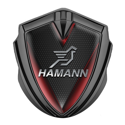 Hamann Emblem Fender Badge Graphite Crimson Elements Chrome Logo