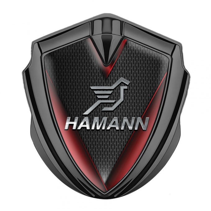 Hamann Emblem Fender Badge Graphite Crimson Elements Chrome Logo