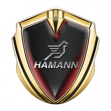 Hamann Emblem Fender Badge Gold Crimson Elements Chrome Logo
