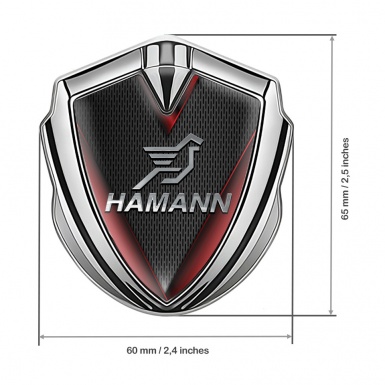 Hamann Emblem Fender Badge Silver Crimson Elements Chrome Logo