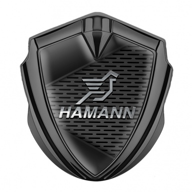 Hamann Metal Emblem Self Adhesive Graphite Grey Plates Chrome Pegasus