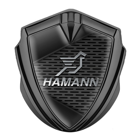 Hamann Metal Emblem Self Adhesive Graphite Grey Plates Chrome Pegasus