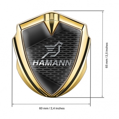 Hamann Metal Emblem Self Adhesive Gold Grey Plates Chrome Pegasus