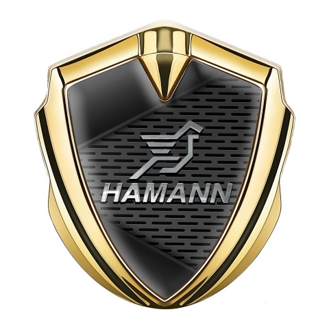 Hamann Metal Emblem Self Adhesive Gold Grey Plates Chrome Pegasus