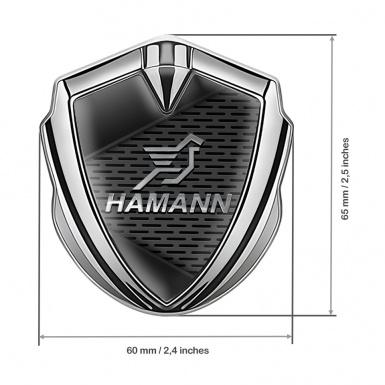 Hamann Metal Emblem Self Adhesive Silver Grey Plates Chrome Pegasus