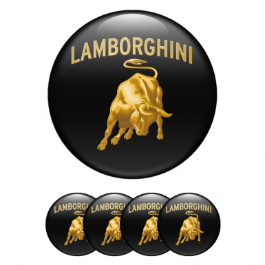 Lamborghini Silicone Stickers for Wheel Center Caps Black