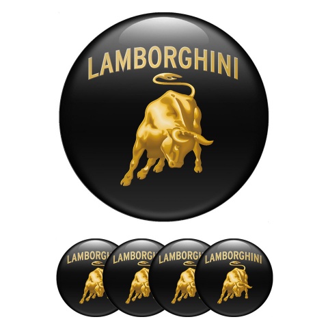 Lamborghini Silicone Stickers for Wheel Center Caps Black