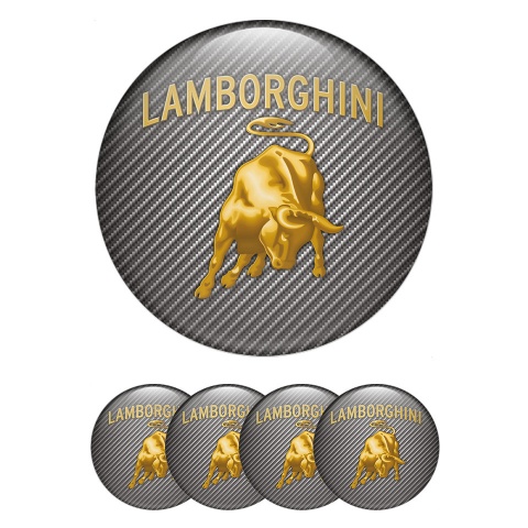 Lamborghini Silicone Stickers for Wheel Center Caps Carbon