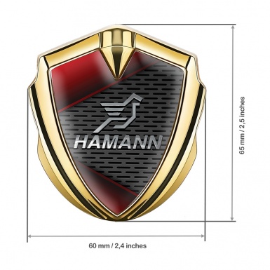 Hamann Fender Emblem Badge Gold Crimson Plates Chrome Pegasus Logo