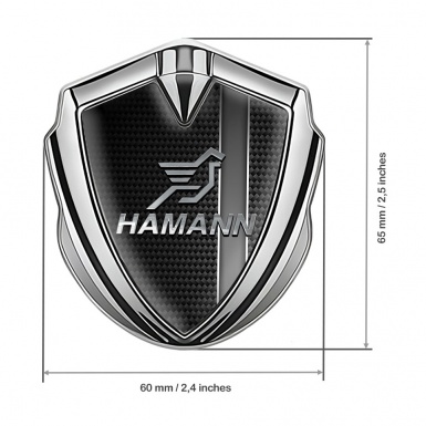 Hamann Emblem Self Adhesive Silver Grey Stripe Chrome Pegasus Logo