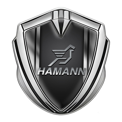 Hamann Metal Emblem Badge Silver Steel Frame Chrome Pegasus Logo