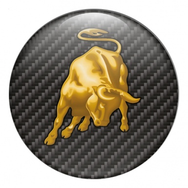 Lamborghini Emblem for Wheel Caps Carbon Bull Logo Edition